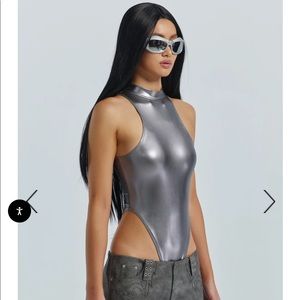 Silver metallic bodysuit * sold out